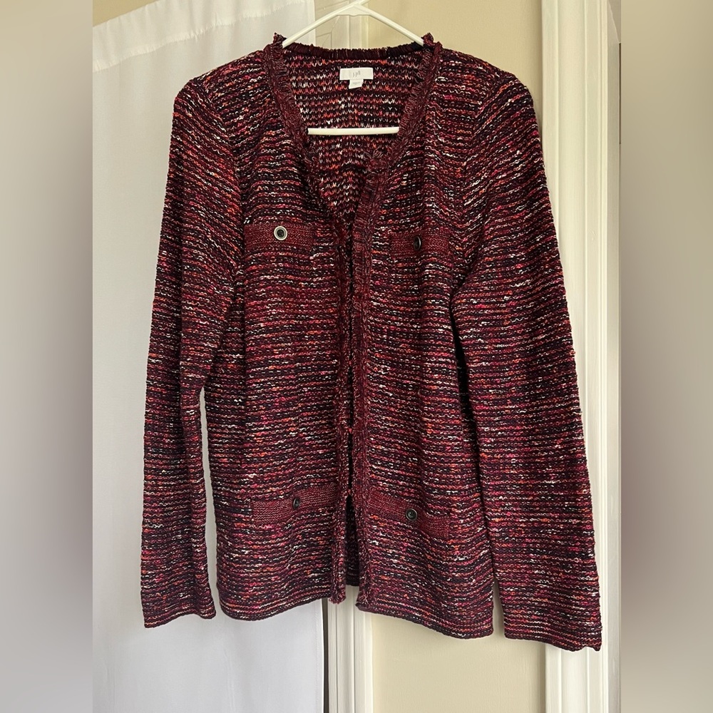 J Jill cardigan sweater. Tweed, size medium.  Never worn.